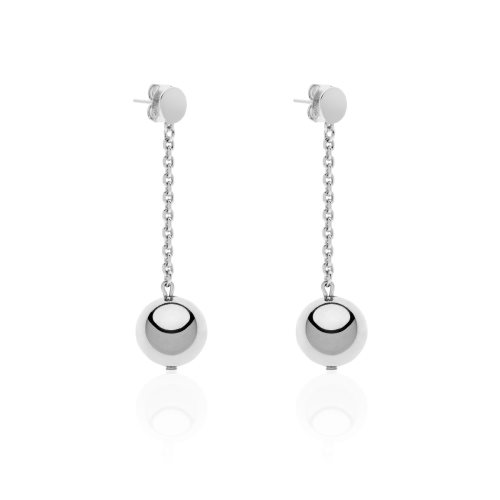 Orecchini Donna Unoaerre A Maglia Ovale Quadrata - Modello 2157, Eleganti Gioielli In Argento
